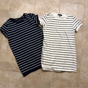 Set of 2 Lulu's Navy and White Striped Shirt Dresses